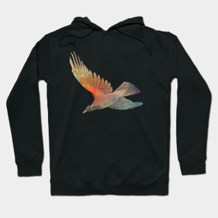 Pretty bird in flight with warm watercolour effect Hoodie